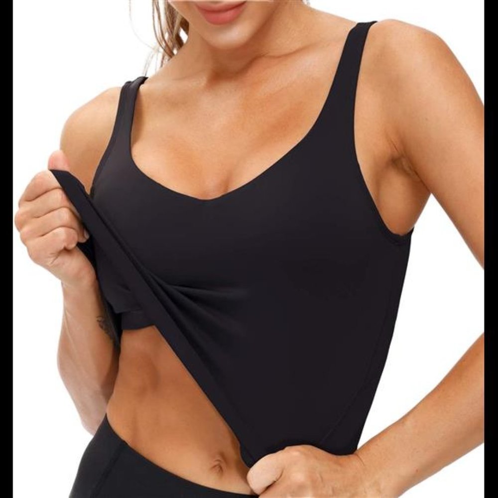 Women’s Longline Sports Bra Wire free Padded Medium Support Yoga Bras Gym